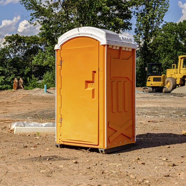 how often are the portable restrooms cleaned and serviced during a rental period in Randall IA